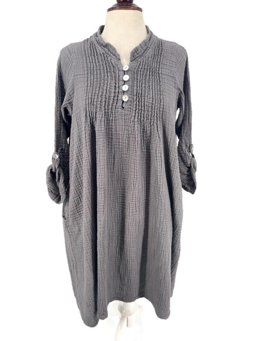 Sundance JP and Mattie Womens Boho Fabienne Smocked Drop Waist Lagenlook Sz Lg